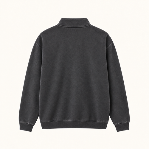 THE BREAK — Coastal Quarter Zip | Washed Charcoal | Back