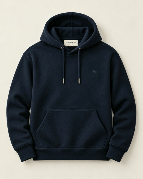 THE FORM premium heavyweight hoodie in French Navy