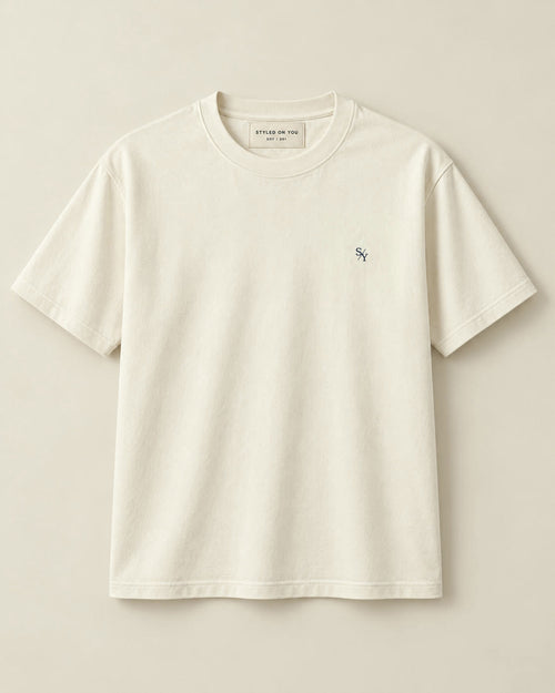 THE FOUNDATION heavyweight organic tee in Natural Raw