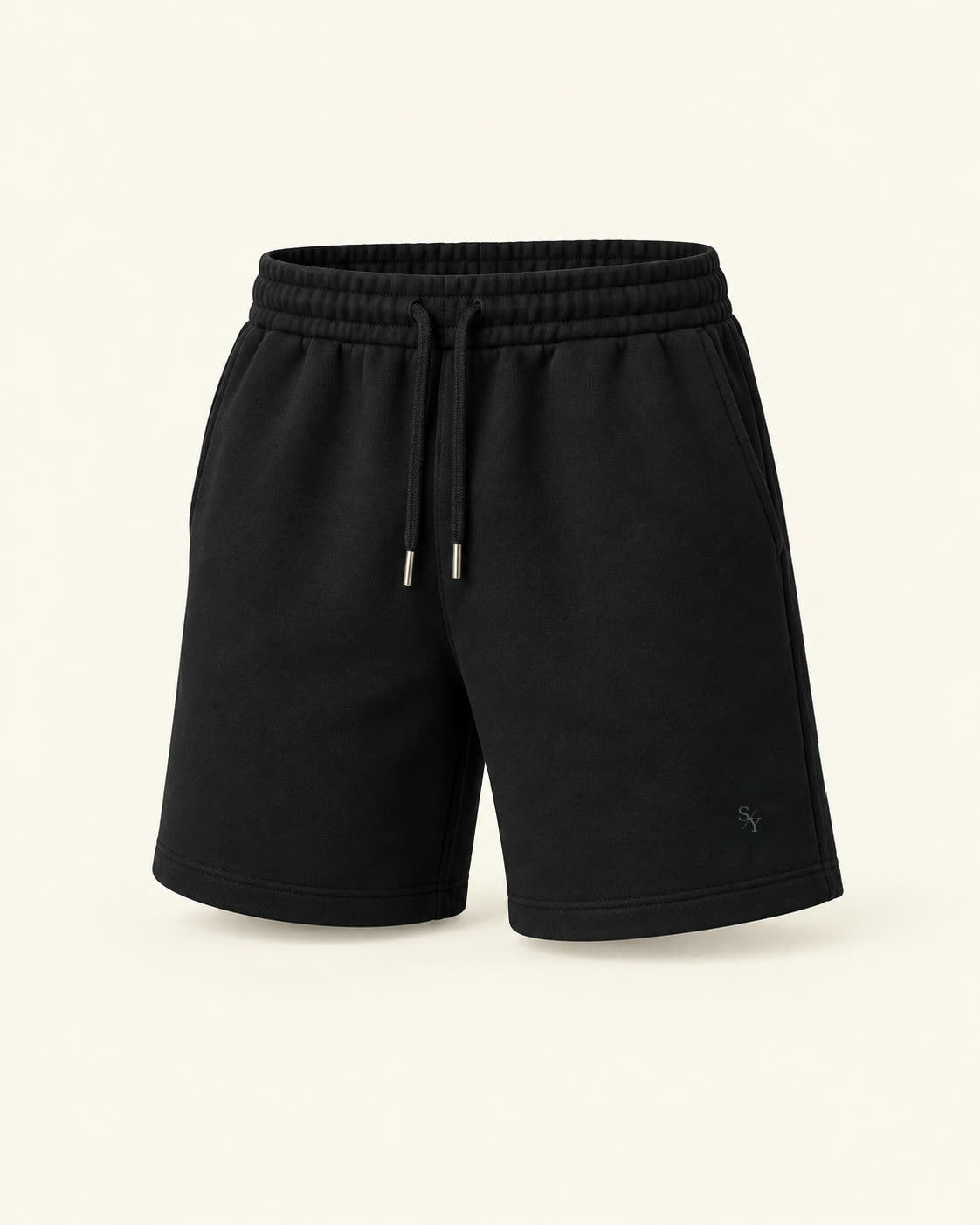 THE OFF-DUTY relaxed sweat shorts in Black