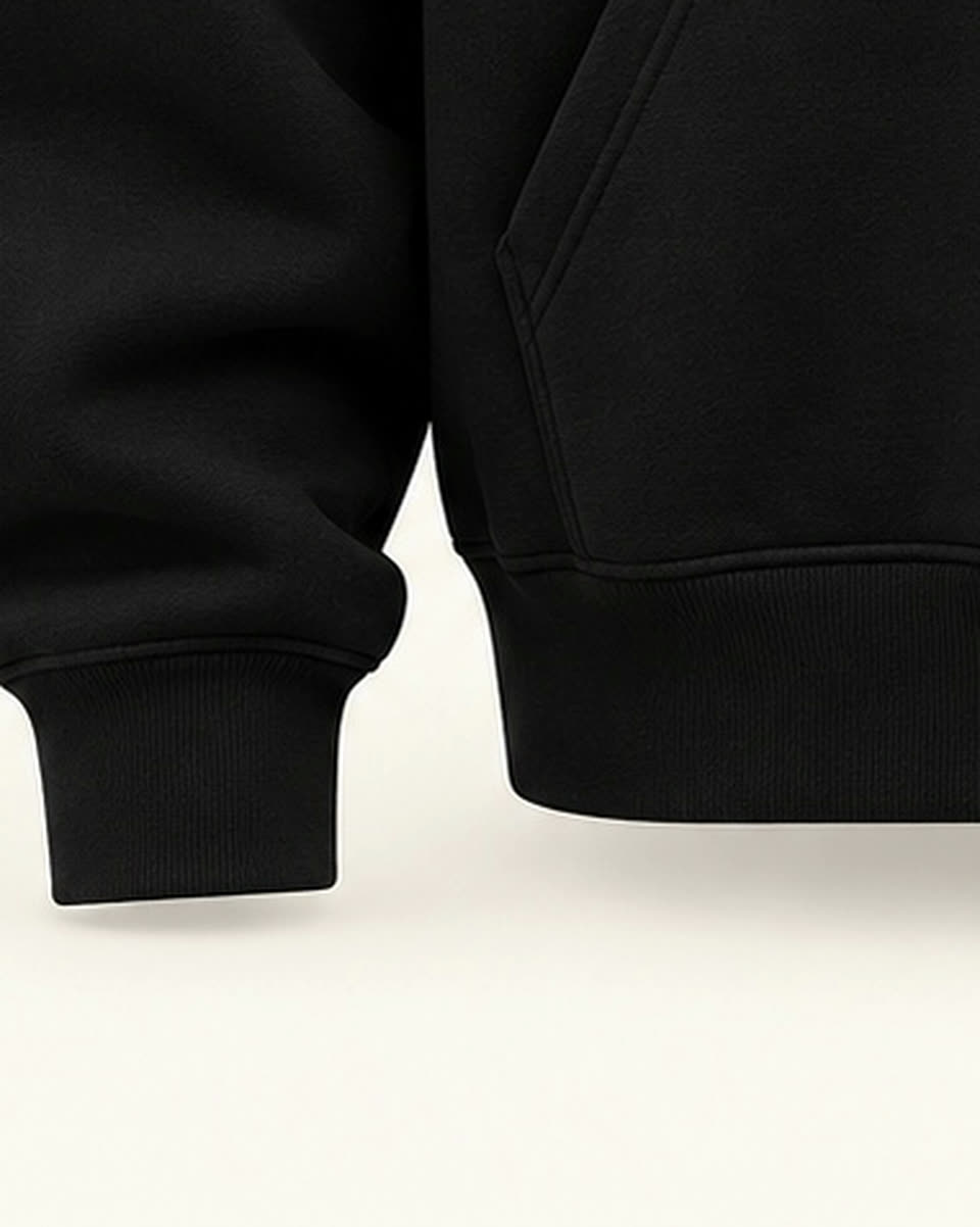THE UNIFORM Black brushed fabric detail